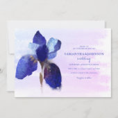 Elegante Lila Iris Ombre Wassercolor Wedding Einladung (Vorderseite)