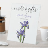 Elegante Lila Iris Wedding Cards & Gifts Sockelschild (In Situ)