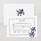 Elegante Lila Iris Wedding RSVP Cards Karte (Vorne/Hinten)
