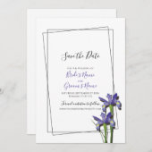 Elegante Lila Iris Wedding speichern das Datum Save The Date (Vorne/Hinten)