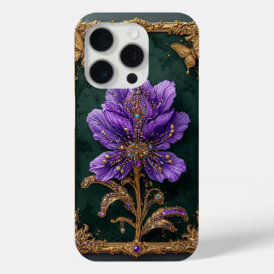 Elegante lila juwelenbesetzte Blume Case-Mate iPhone Hülle