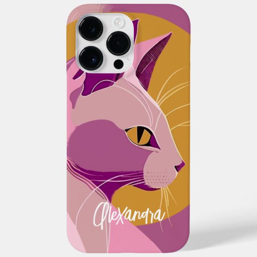 Elegante Lila Katzen Print Case-Mate iPhone Hülle (Rückseite)