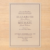 Elegante Lila Klassische Skripthochzeit Acryleinladungen (Vorderseite)