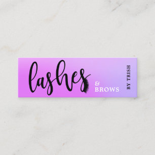 Elegante lila Lashes und Brote Mini Visitenkarte