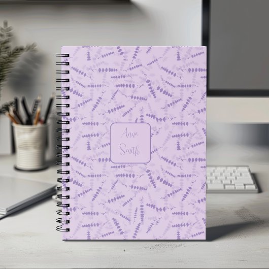 Elegante Lila Lavendel-Blume auf Blumenmuster Planer
