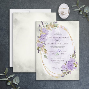 Elegante Lila Lavendel Floral Einladung