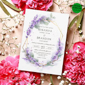 Elegante Lila Lavendel-Hochzeit Einladung