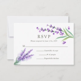 Elegante Lila Lavendel-Hochzeit RSVP Karte
