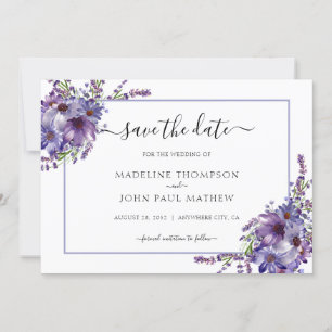 Elegante Lila Lavendel Peonies Hochzeit Save The Date