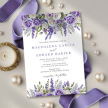 Elegante lila Lavendelrosen Florale Hochzeit