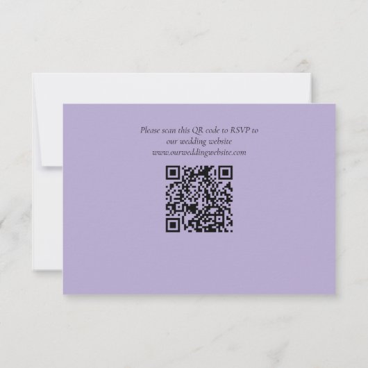 Elegante lila Lavendelrosen Hochzeits-QR-Code RSVP Karte (Rückseite)