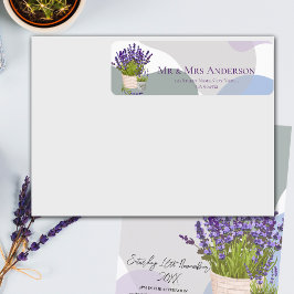 Elegante Lila Lavender-Blume Hochzeitsadresse