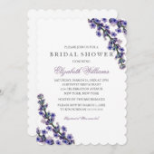 Elegante Lila Lavender Bridal Dusche Einladung (Vorne/Hinten)