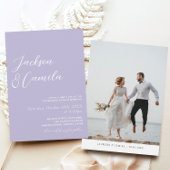 Elegante Lila Lavender Foto Wedding Einladung