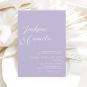 Elegante Lila Lavender Foto Wedding Einladung