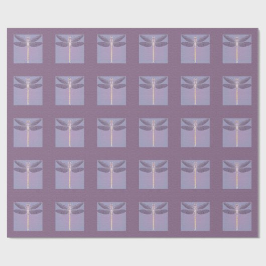 Elegante Lila Libelle Geschenkpapier (Flach)