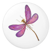 Elegante Lila Libelle Keramikknauf (Vorderseite)