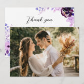 Elegante Lila Liebe Dankeschön Card Dankeskarte (Vorne/Hinten)