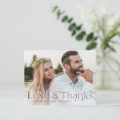 Elegante Lila Liebe und vielen Dank für Ihre Hochz Postkarte (Stehend Vorderseite)