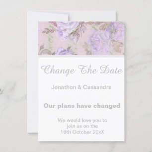 ELEGANTE LILA LILAC FLORAL CHANGE THE DATE