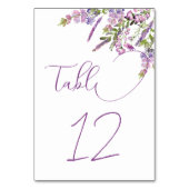 Elegante Lila Lilac Floral Wedding Tischnummer (Rückseite)