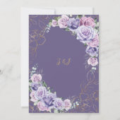 Elegante Lila Lilac Lavender Rose Hochzeit Dankeskarte (Rückseite)