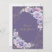 Elegante Lila Lilac Lavender Rose Kinderdusche Einladung (Rückseite)