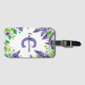 Elegante Lila Lilacs mit grünen Blätter Gepäckanhänger (Vorderseite (Horizontal))