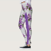 Elegante Lila Lily Floral Custom Qualität Leggings (Links)