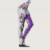 Elegante Lila Lily Floral Custom Qualität Leggings (Rechts)