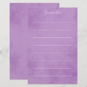 Elegante Lila Lined Briefpapier (Vorne/Hinten)