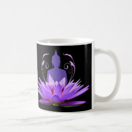 Elegante Lila Lotus Blume Meditation Kaffeetasse