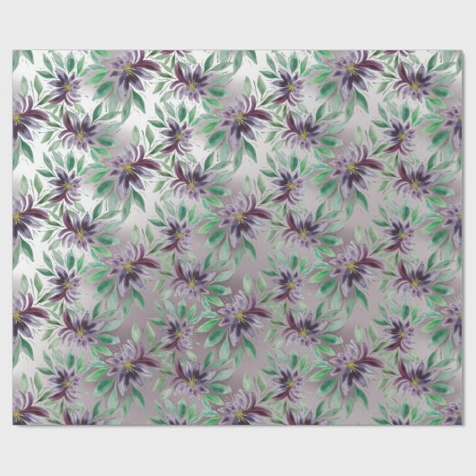 Elegante Lila Lotus Geschenkpapier (Flach)