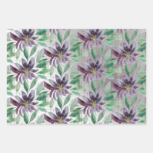 Elegante Lila Lotus Geschenkpapier Set (Vorderseite 3)