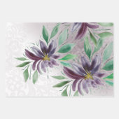 Elegante Lila Lotus Geschenkpapier Set (Vorderseite)