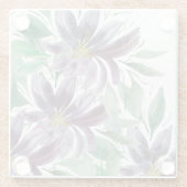 Elegante Lila Lotus Glasuntersetzer (Rückseite)