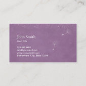 Elegante Lila Lüsterkleidung Fotografie Visitenkarte (Rückseite)