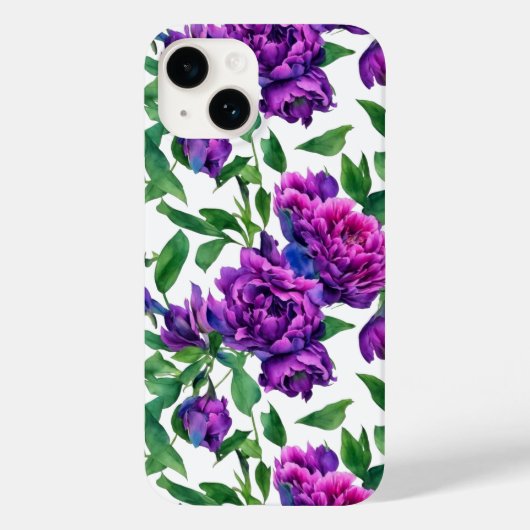 Elegante lila magenta Aquarellblumen Blume Case-Mate iPhone Hülle (Rückseite)