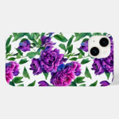 Elegante lila magenta Aquarellblumen Blume Case-Mate iPhone Hülle (Rückseite (Horizontal))