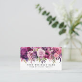 Elegante Lila Magenta Blume Business Cards Visitenkarte (Stehend Vorderseite)