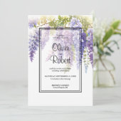 Elegante lila Magenta Einladung (Stehend Vorderseite)