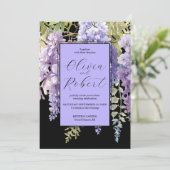 Elegante lila Magenta Einladung (Stehend Vorderseite)