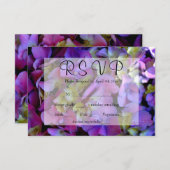 Elegante lila Magenta Hydrangea UAWG RSVP Karte (Vorne/Hinten)
