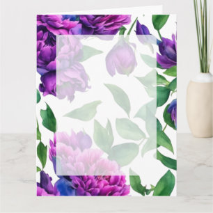 Elegante lila-magenta-rosa Wasserfarben-Pfingstros Karte