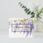 Elegante lila Magenta Wine Bar Dankeskarte (Stehend Vorderseite)