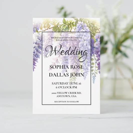 Elegante lila Magenta Wine Bar Einladung (Stehend Vorderseite)