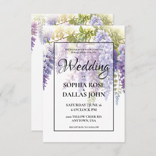 Elegante lila Magenta Wine Bar Einladung (Vorne/Hinten)