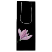 Elegante Lila Magnolia Geschenktüte Für Weinflaschen (Vorderseite)