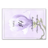 Elegante Lila Magnolia Hochzeit Tischnummer (Rückseite)