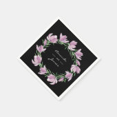 Elegante Lila Magnolia Serviette (Ecke)